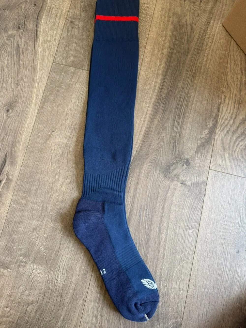 Castore Navy Blue Red Stripe Knee High Athletic Training Socks 9-12